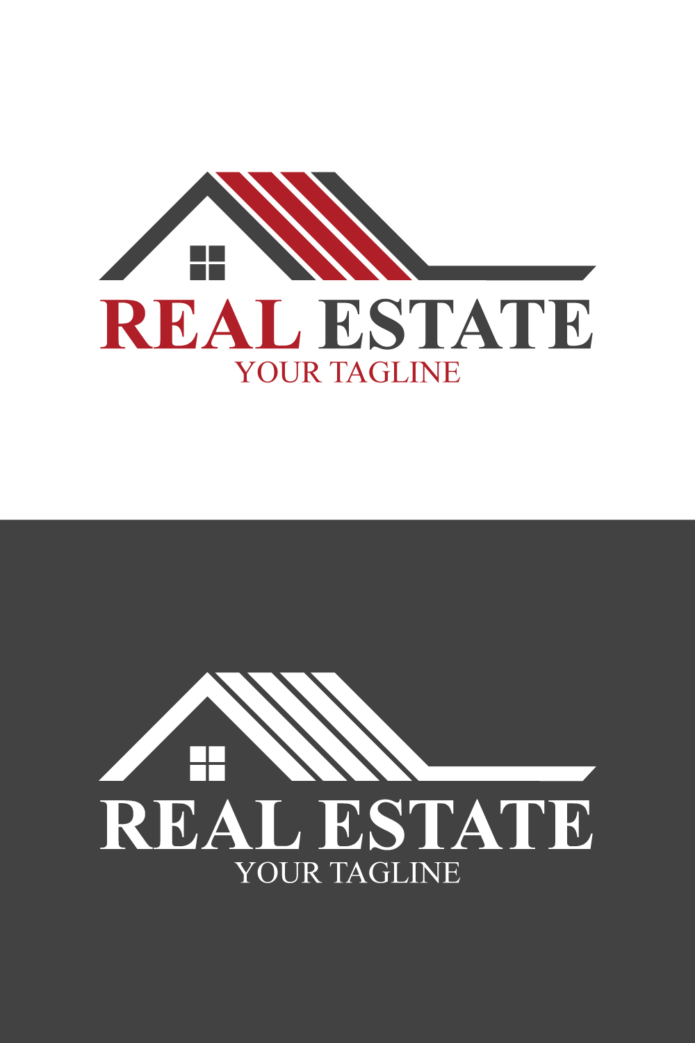 Professional real estate logo design pinterest preview image.