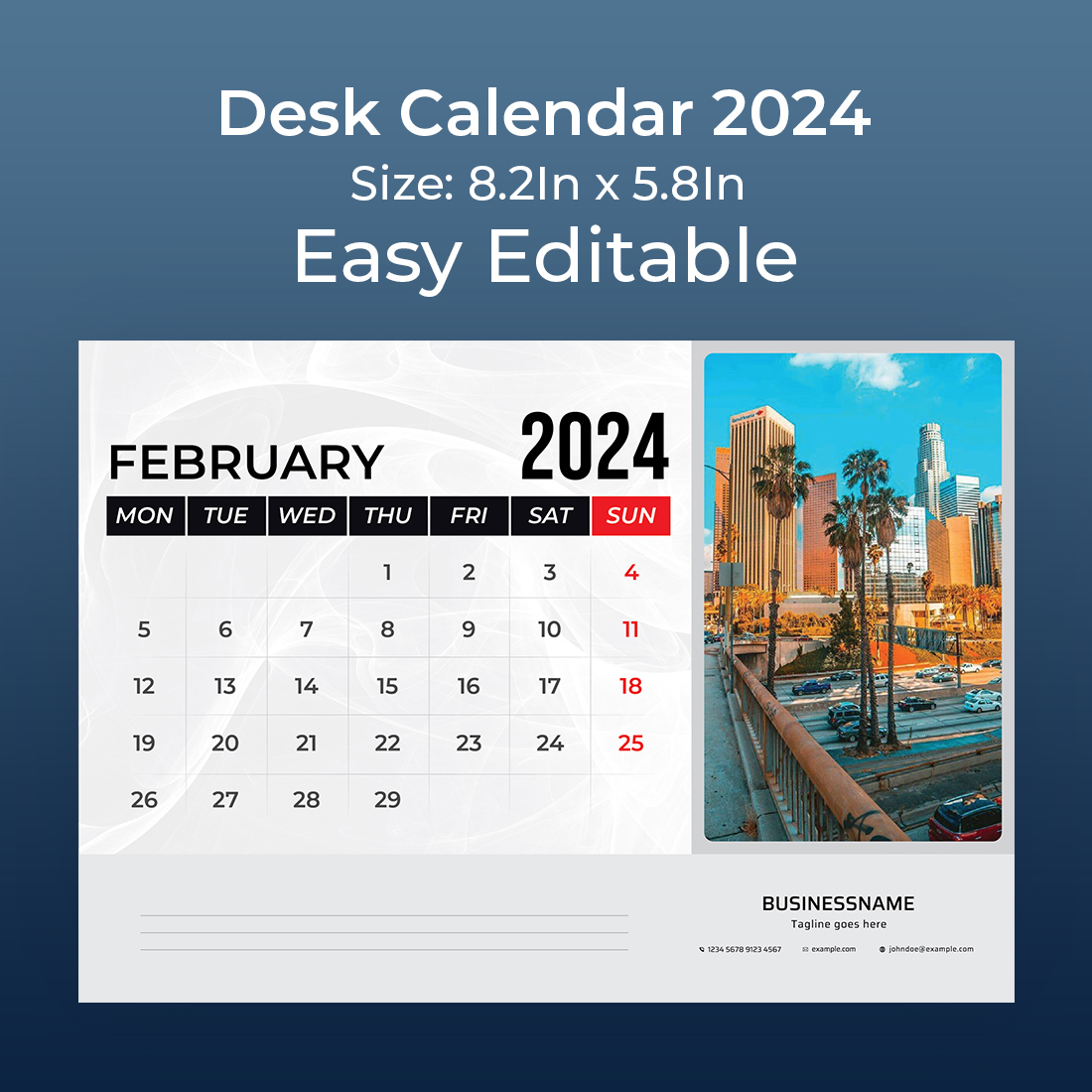 desk calendar 2024 preview image.