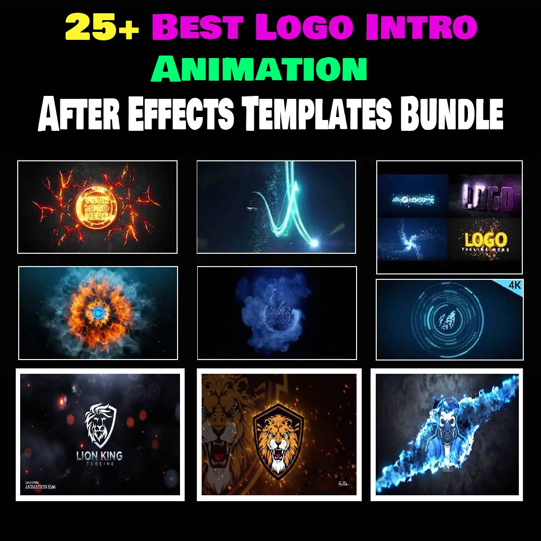 25+ Best Logo Intro Animation After Effects Templates Bundle preview image.