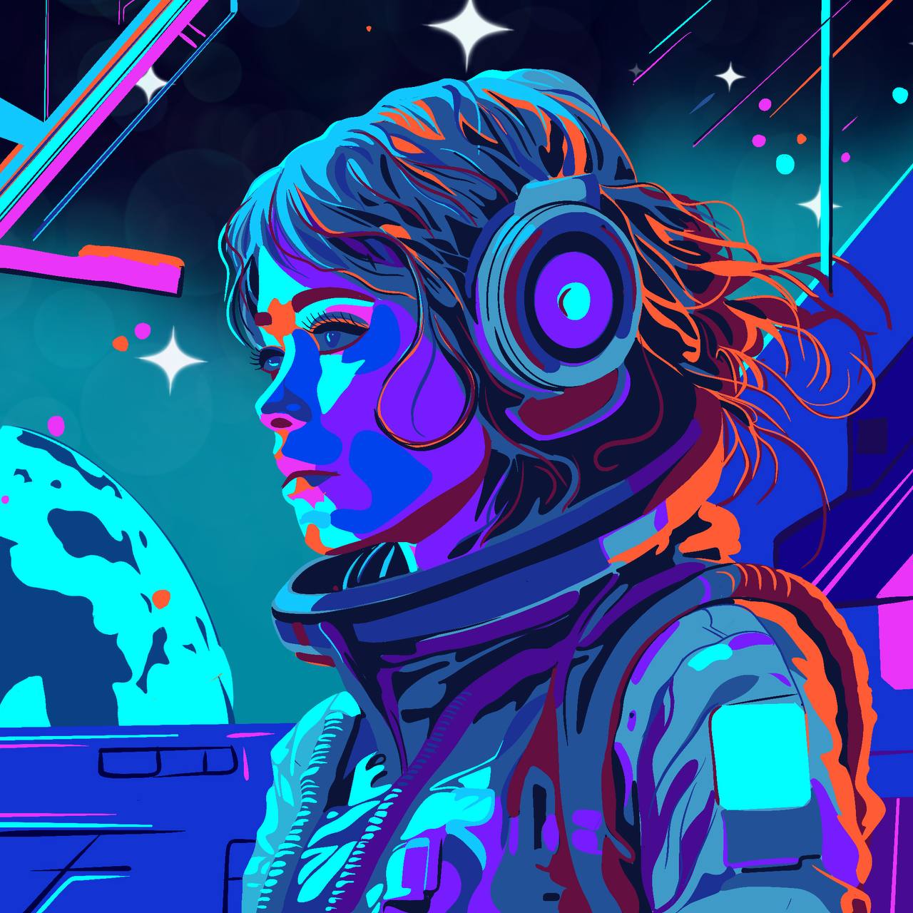 космическая девушка cover image.