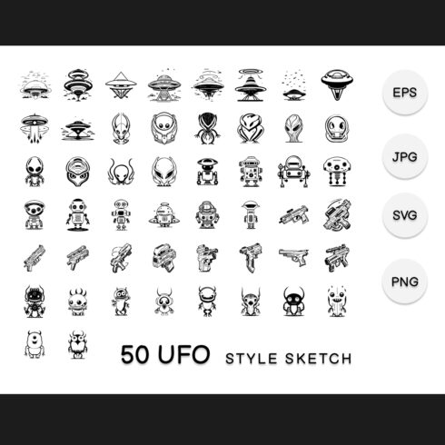 Ufo element hand draw black cover image.