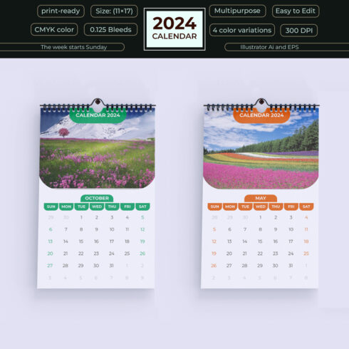 Calendar Design for 2024 cover image.