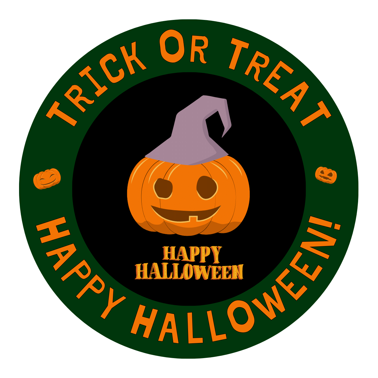 Simple Happy Halloween Circle Sticker preview image.