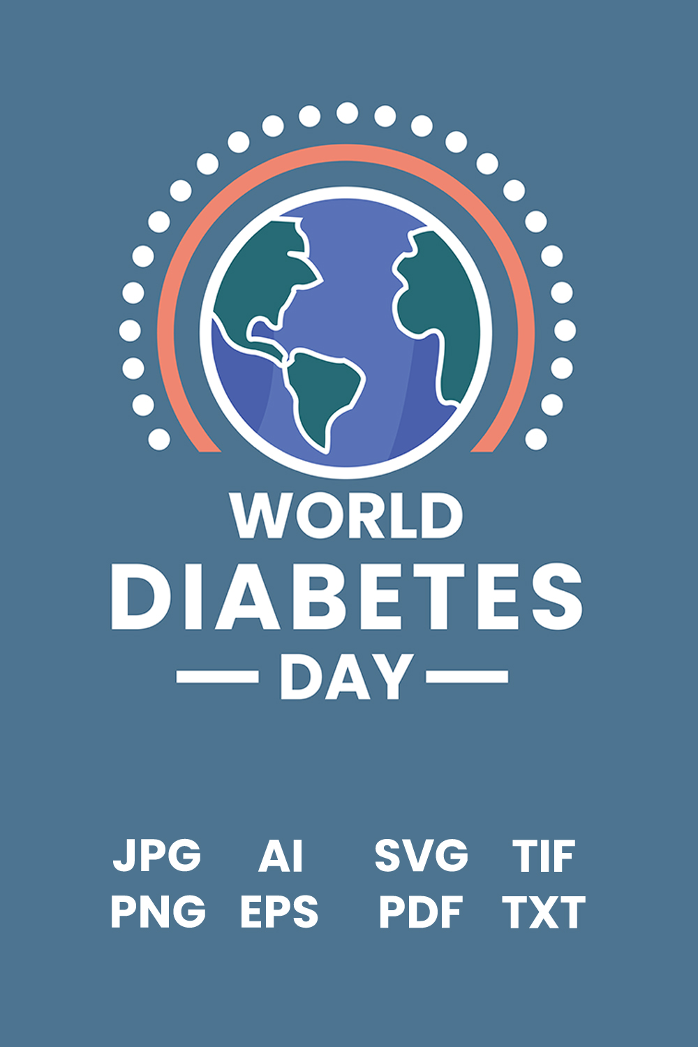 World diabetes day template pinterest preview image.
