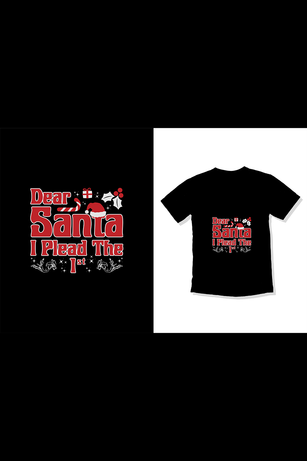 Merry Christmas T-Shirt Design for Man and Women v5 pinterest preview image.