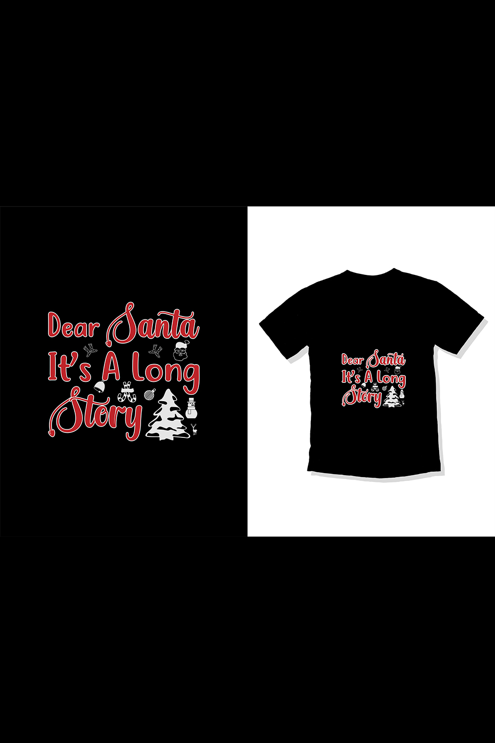Merry Christmas T-Shirt Design for Man and Women v7 pinterest preview image.