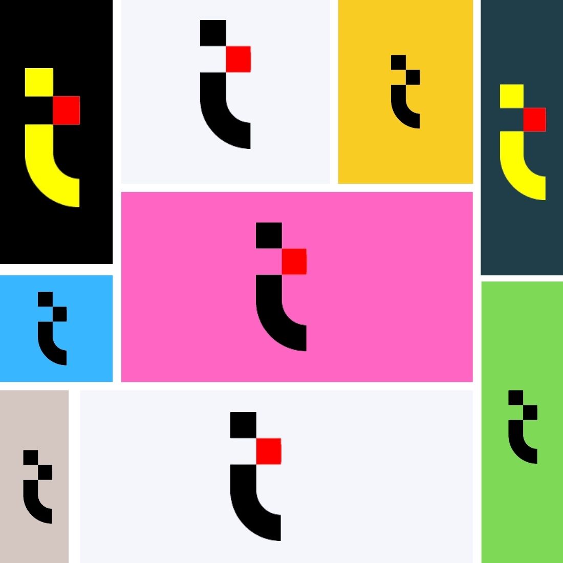 T letter logo design preview image.