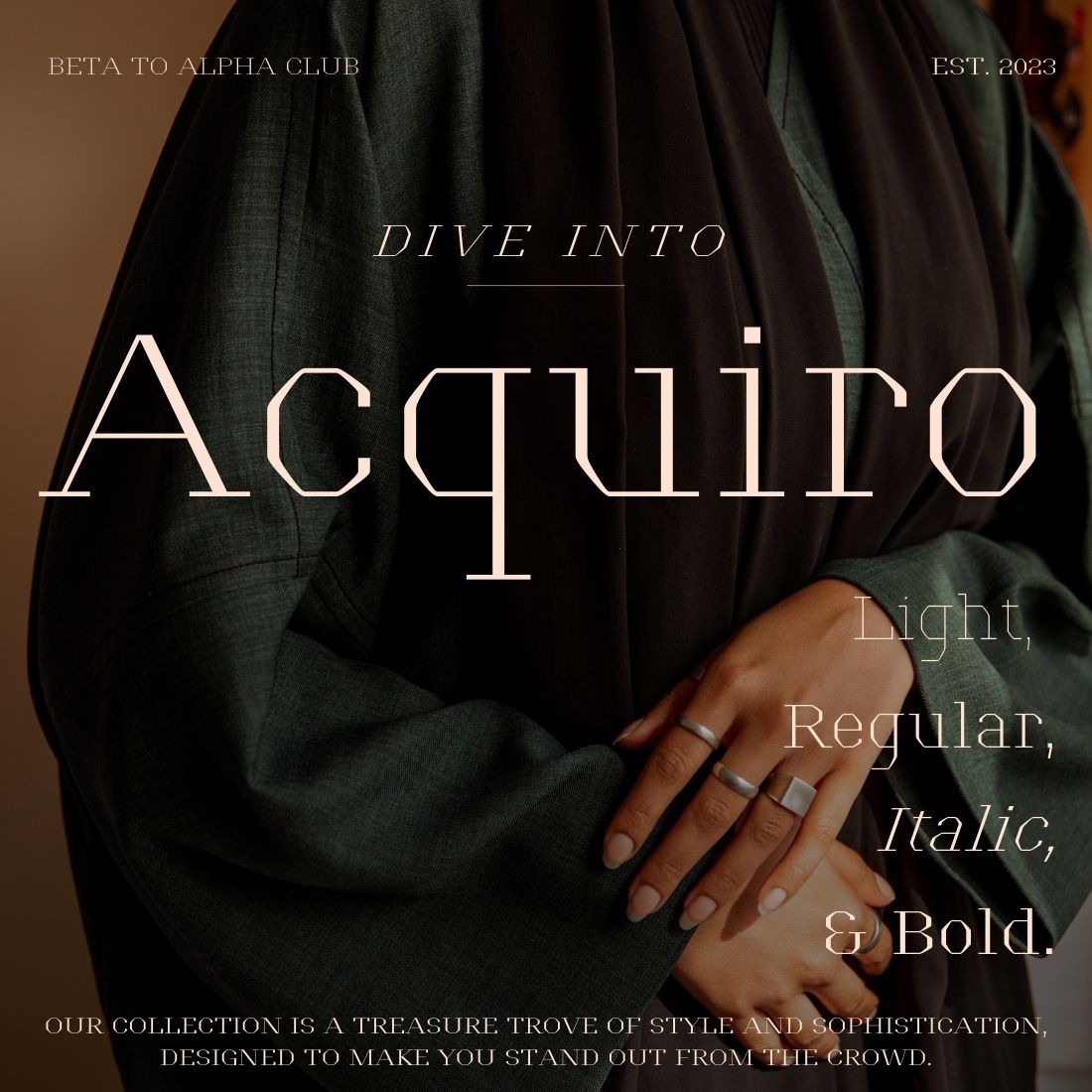 Acquiro | Elegant Serif Font Family | cover image.