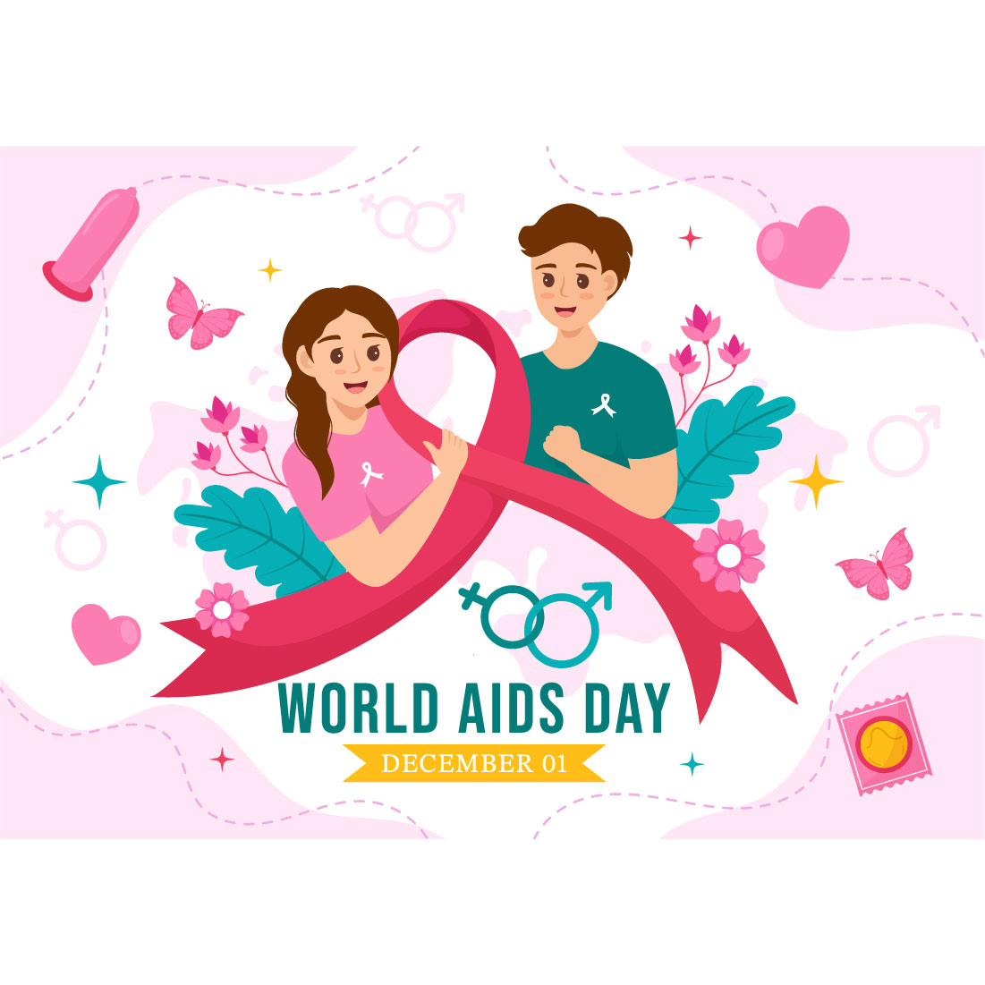 14 World Aids Day Illustration cover image.