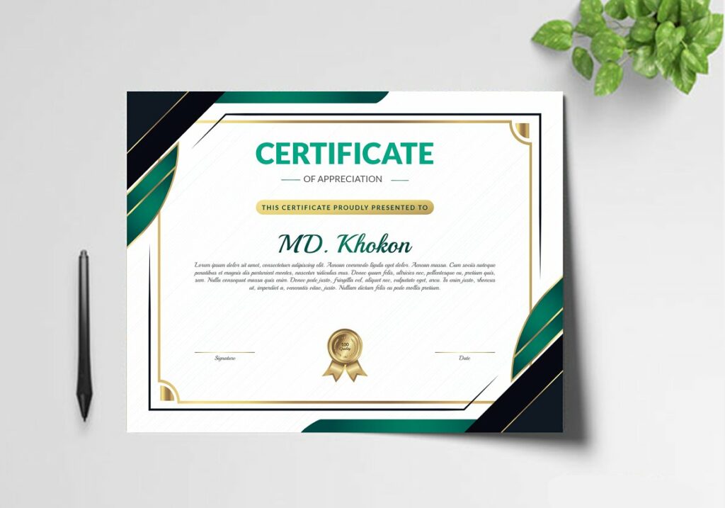 Abstract Certificate Template Design V-21 - MasterBundles