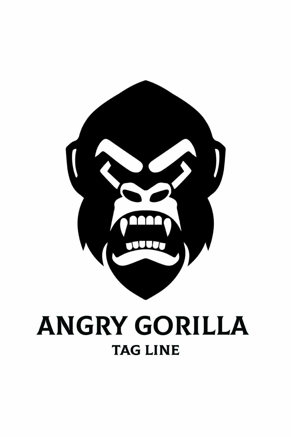 Angry Gorilla Head Logo pinterest preview image.
