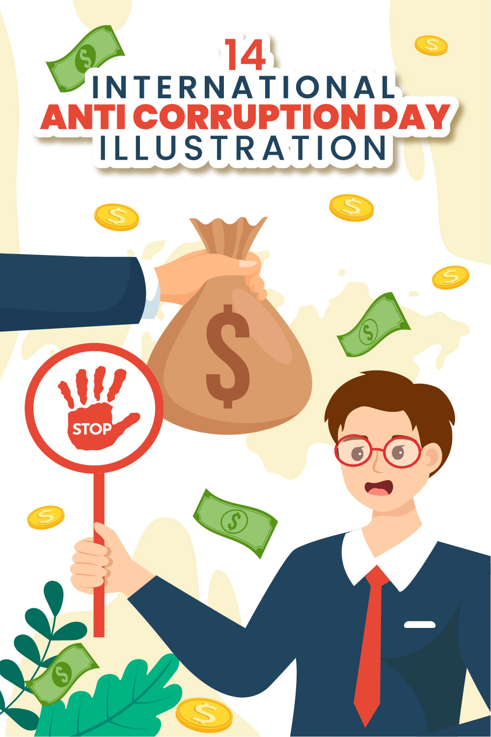 14 Anti Corruption Day Illustration pinterest preview image.