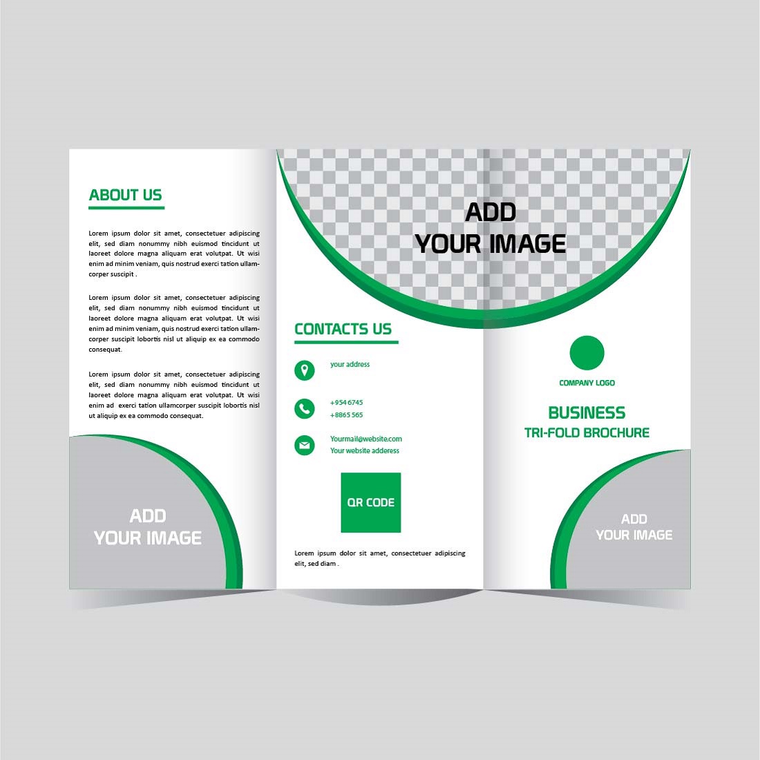 Aphrodite Business Tri-Fold Brochure Template design preview image.