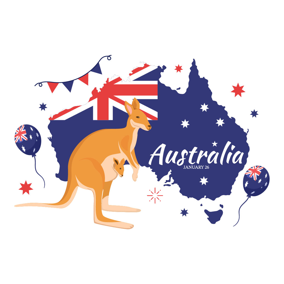 17 Happy Australia Day Illustration preview image.