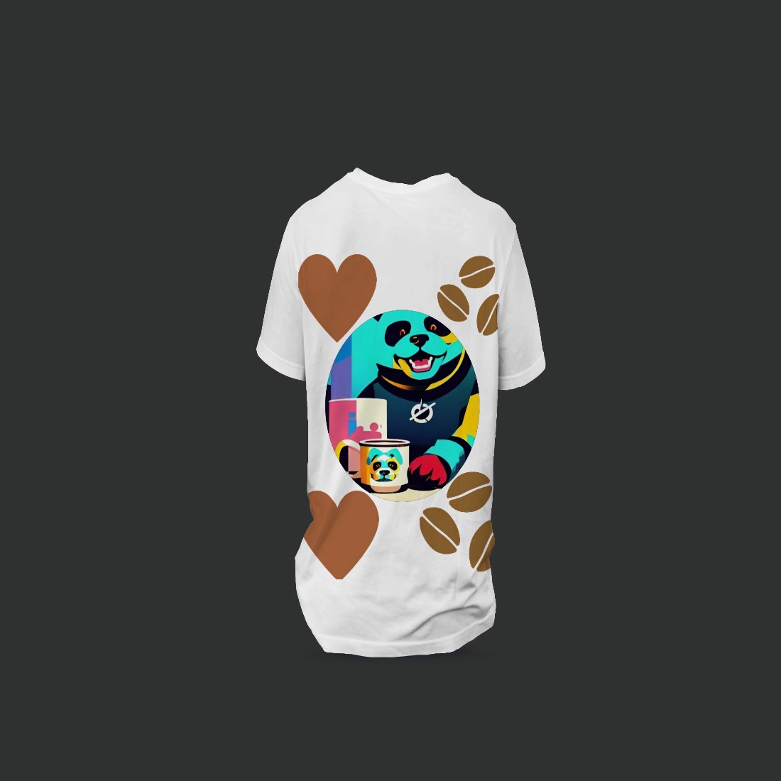 cute dog loves coffee - T-shirt design cover image.