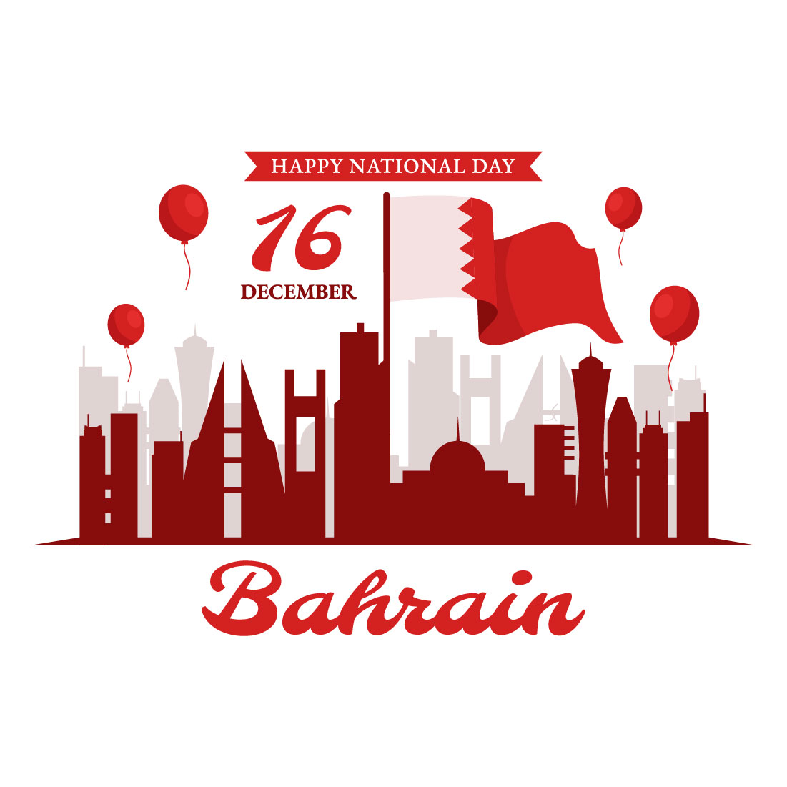 14 Bahrain National Day Illustration preview image.