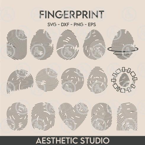 Fingerprint SVG, Finger Print, Thumbprint, Biometric, Heart Fingerprint, Scanner, Vector, Clipart, Eps, Cut file cover image.