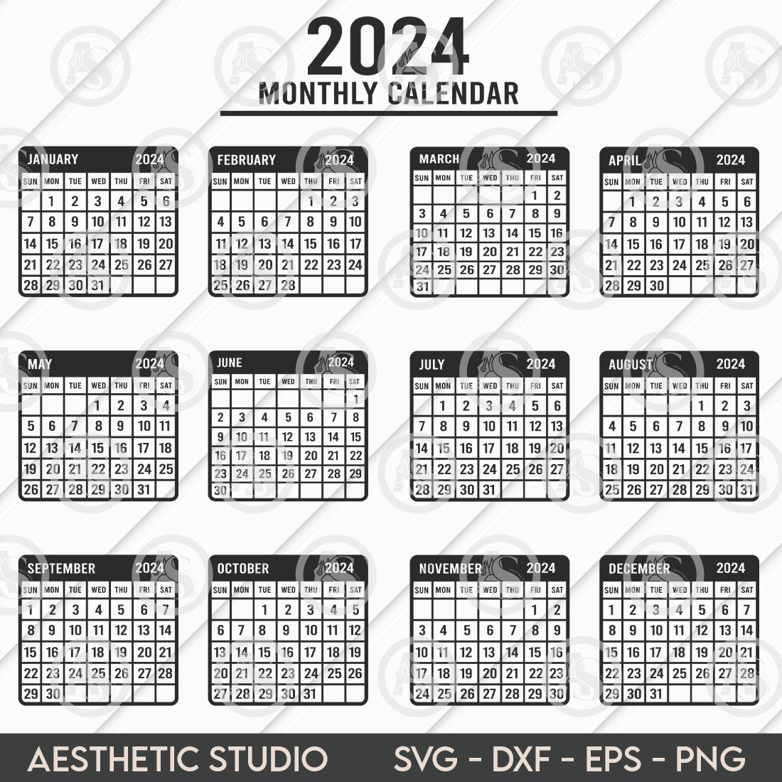 2024 Calendar Printable Images Clip Art Printable 2024 Calendar