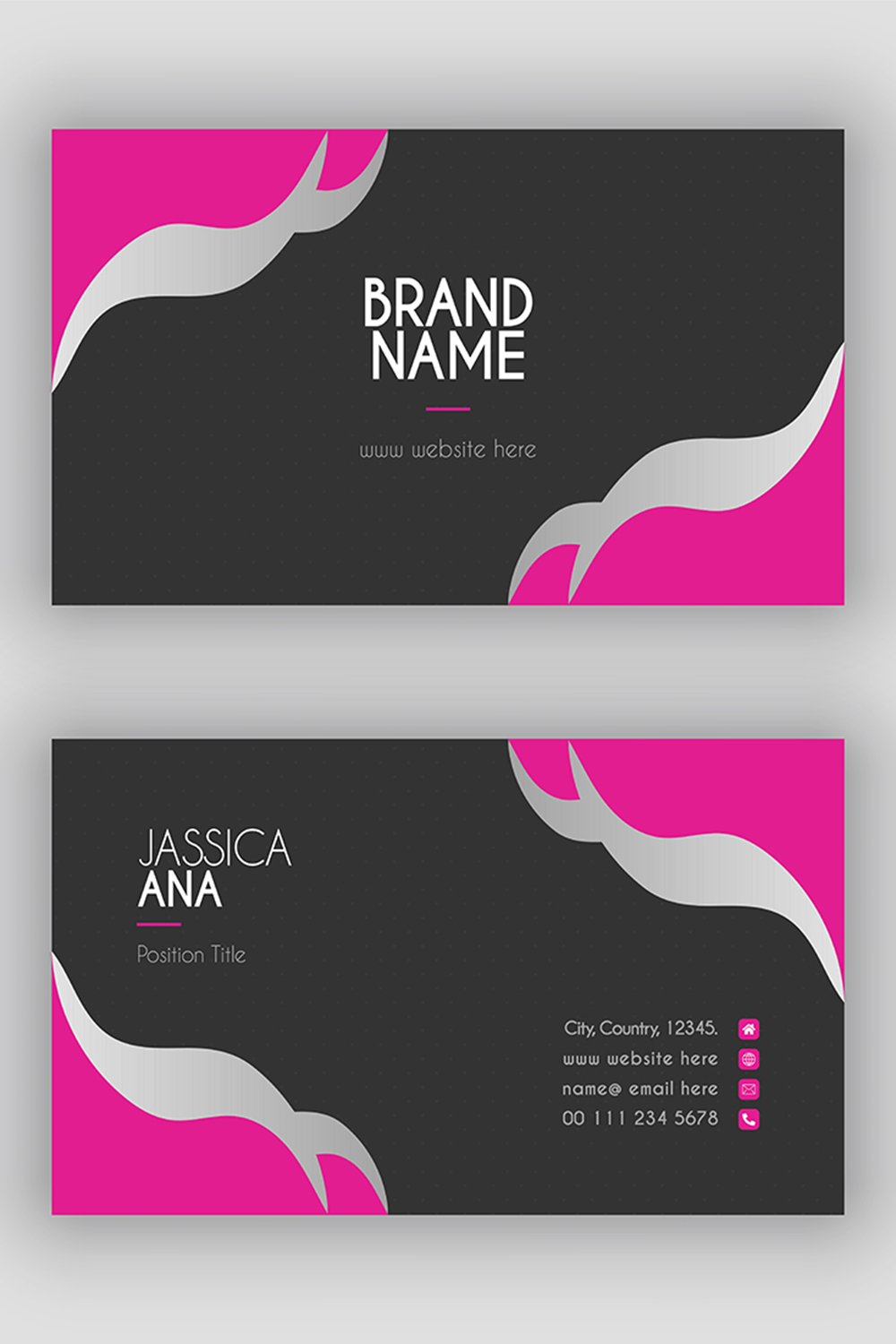 Beauty Minimal Luxury Woman Business Card Design Template For Fashion And Lifestyle pinterest preview image.