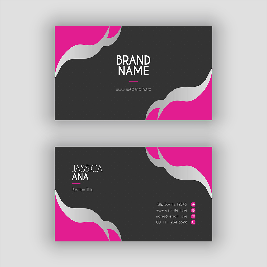Beauty Minimal Luxury Woman Business Card Design Template For Fashion And Lifestyle preview image.