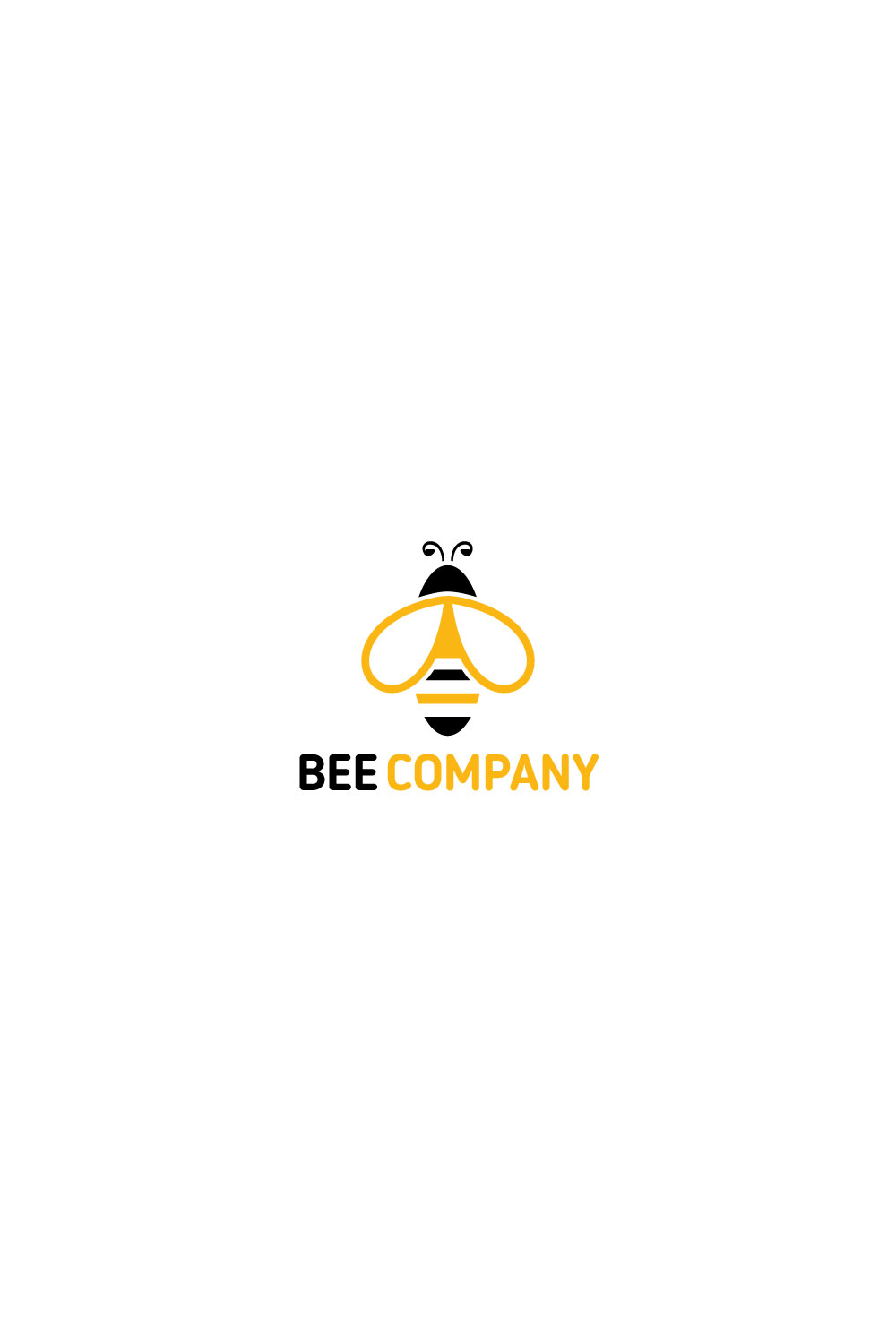 Bee Company logo design pinterest preview image.