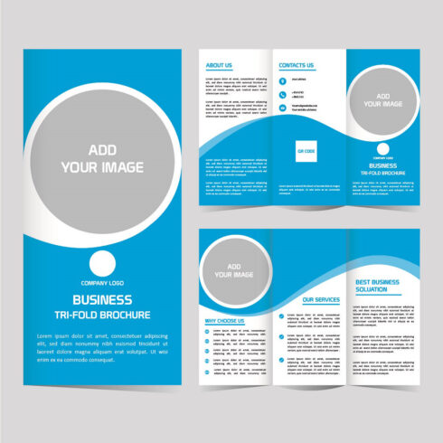 Best Professional Corporate business trifold brochure template design cover image.