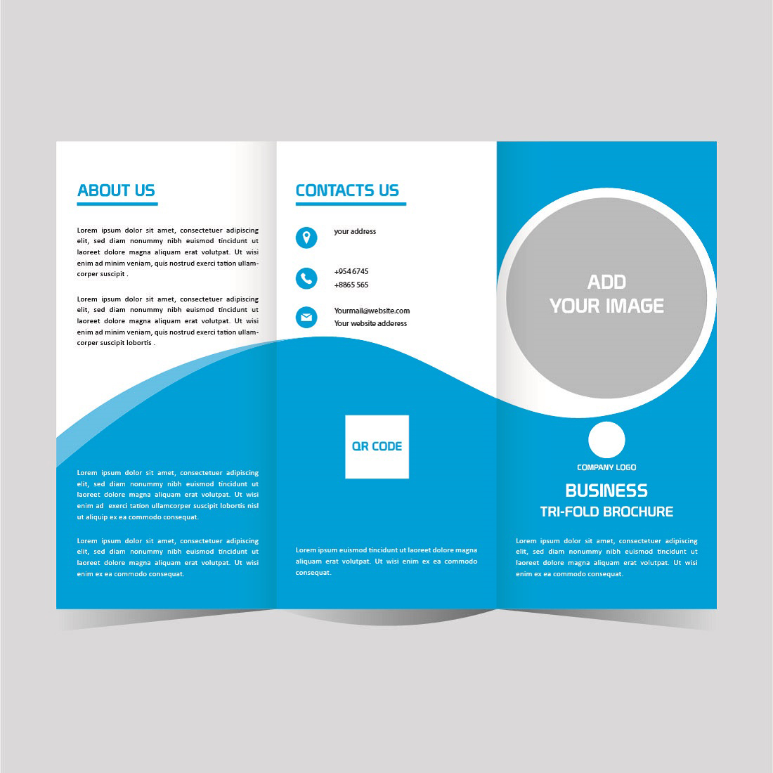 Best Professional Corporate business trifold brochure template design preview image.