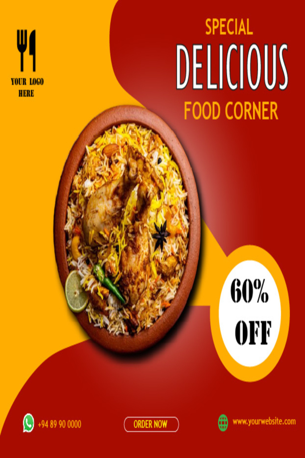 BIRYANI DISIGN TEPLATE pinterest preview image.