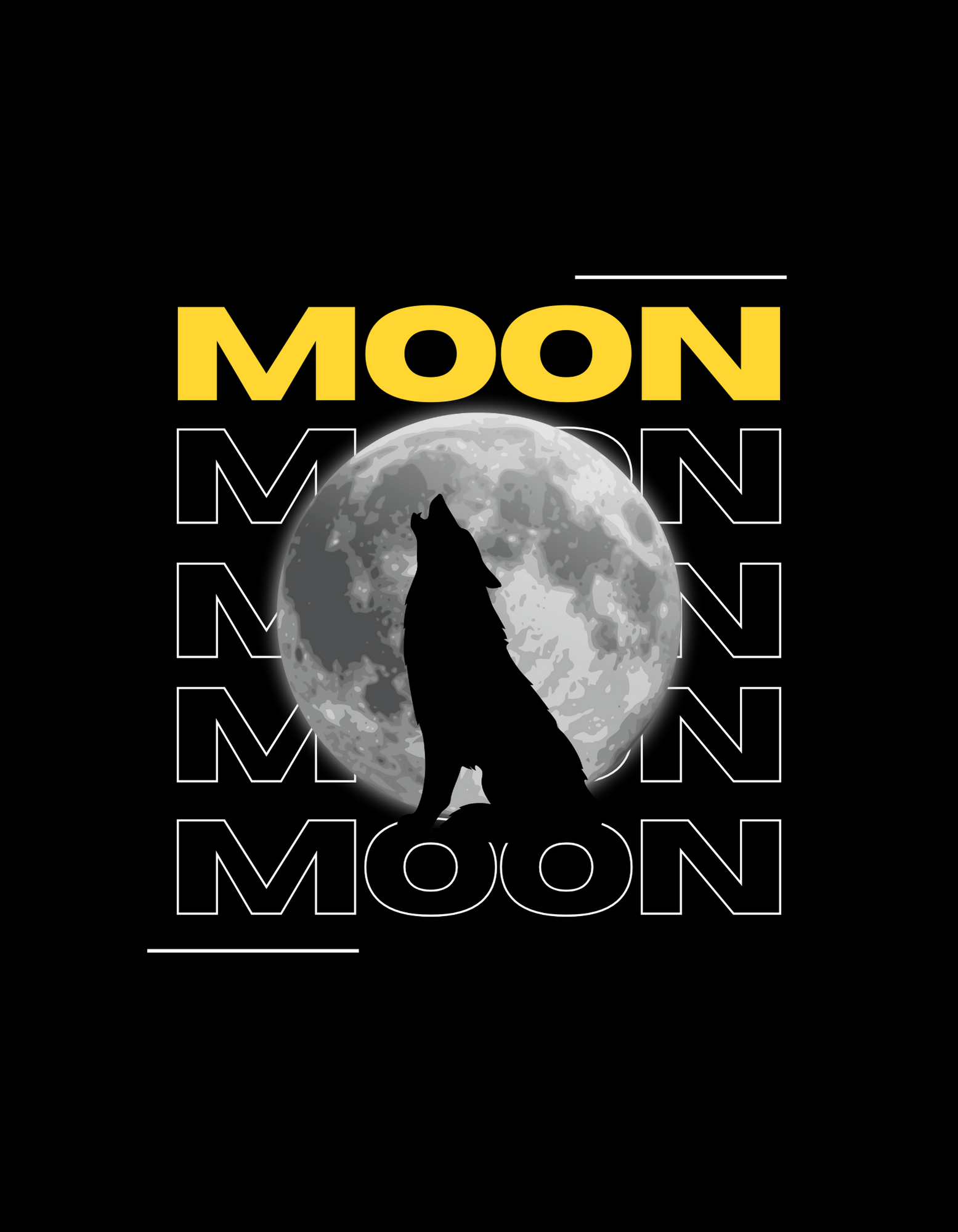 black and yellow dark moon t shirt 728