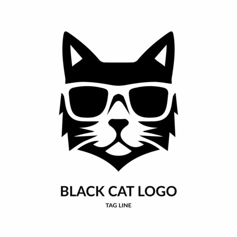 Black Cat Logo Template cover image.