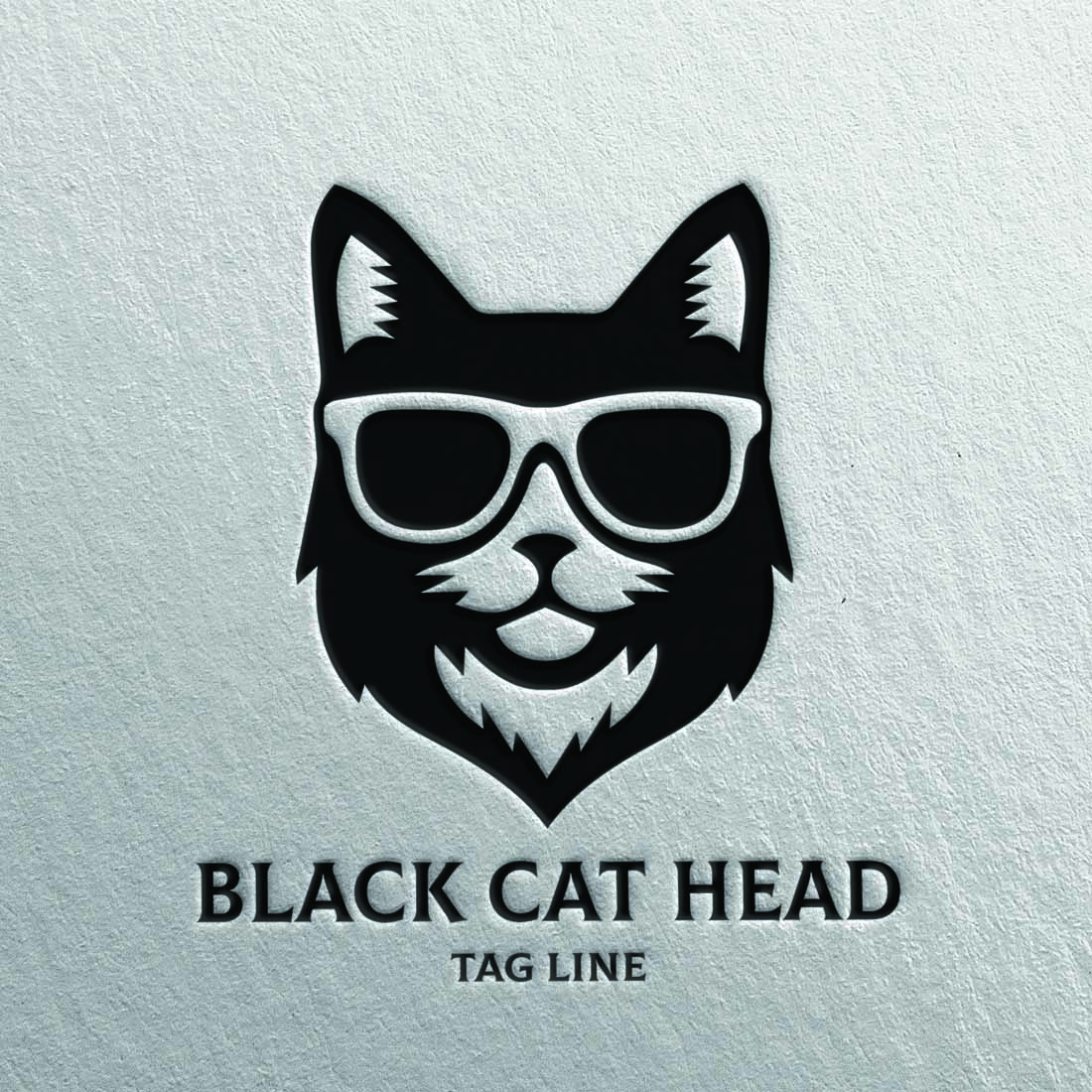 Black Cat Head Logo preview image.