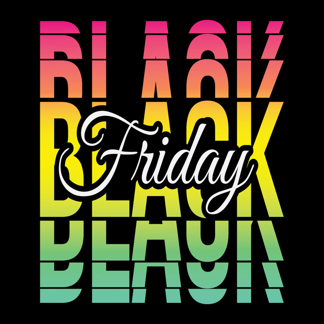 Black Friday Typography T-Shirt Design preview image.
