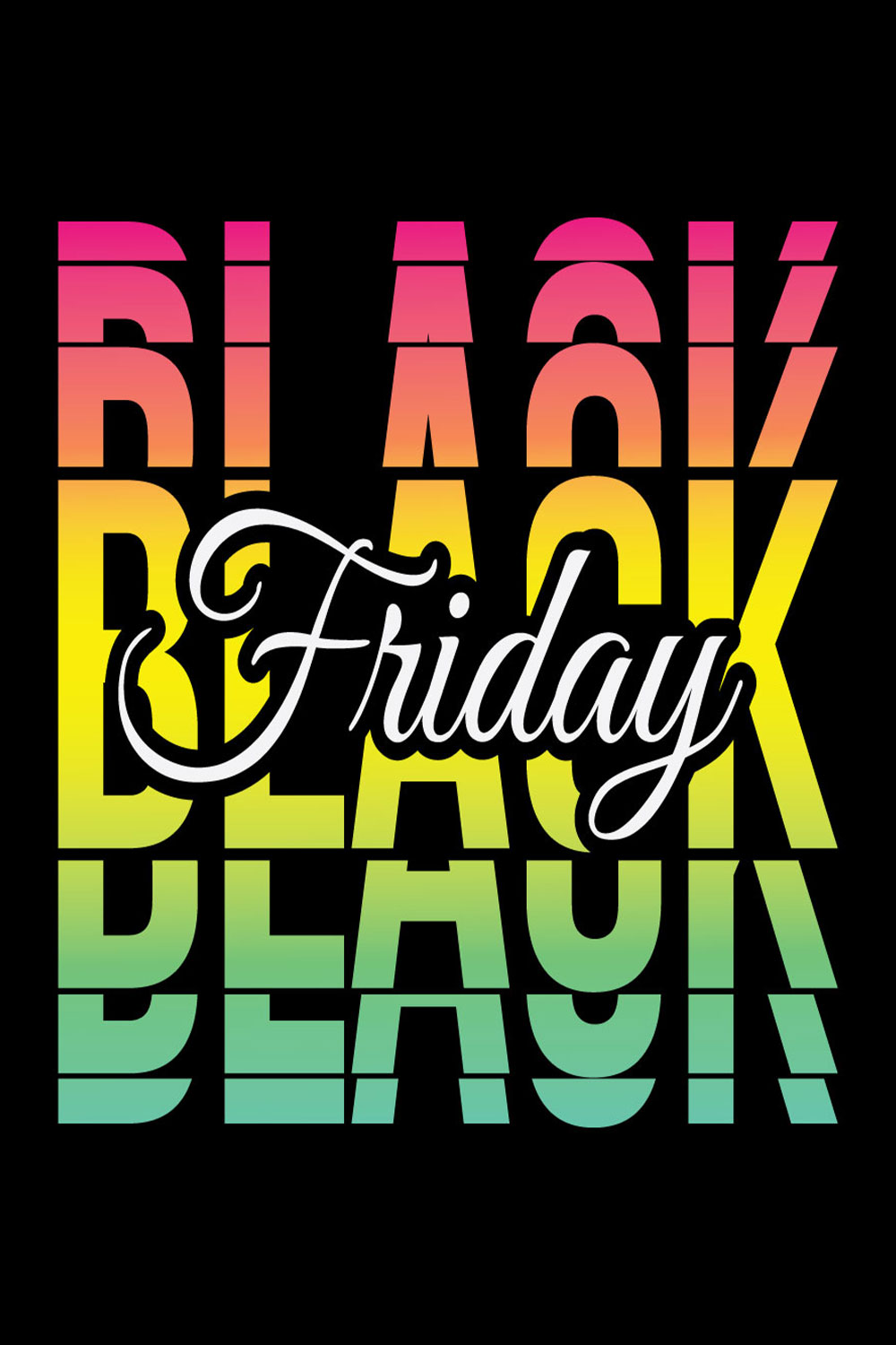 Black Friday Typography T-Shirt Design pinterest preview image.