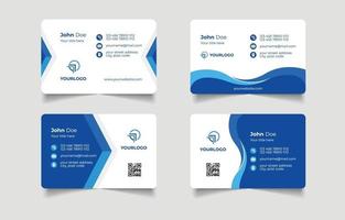 blue creative business card template free vector 401