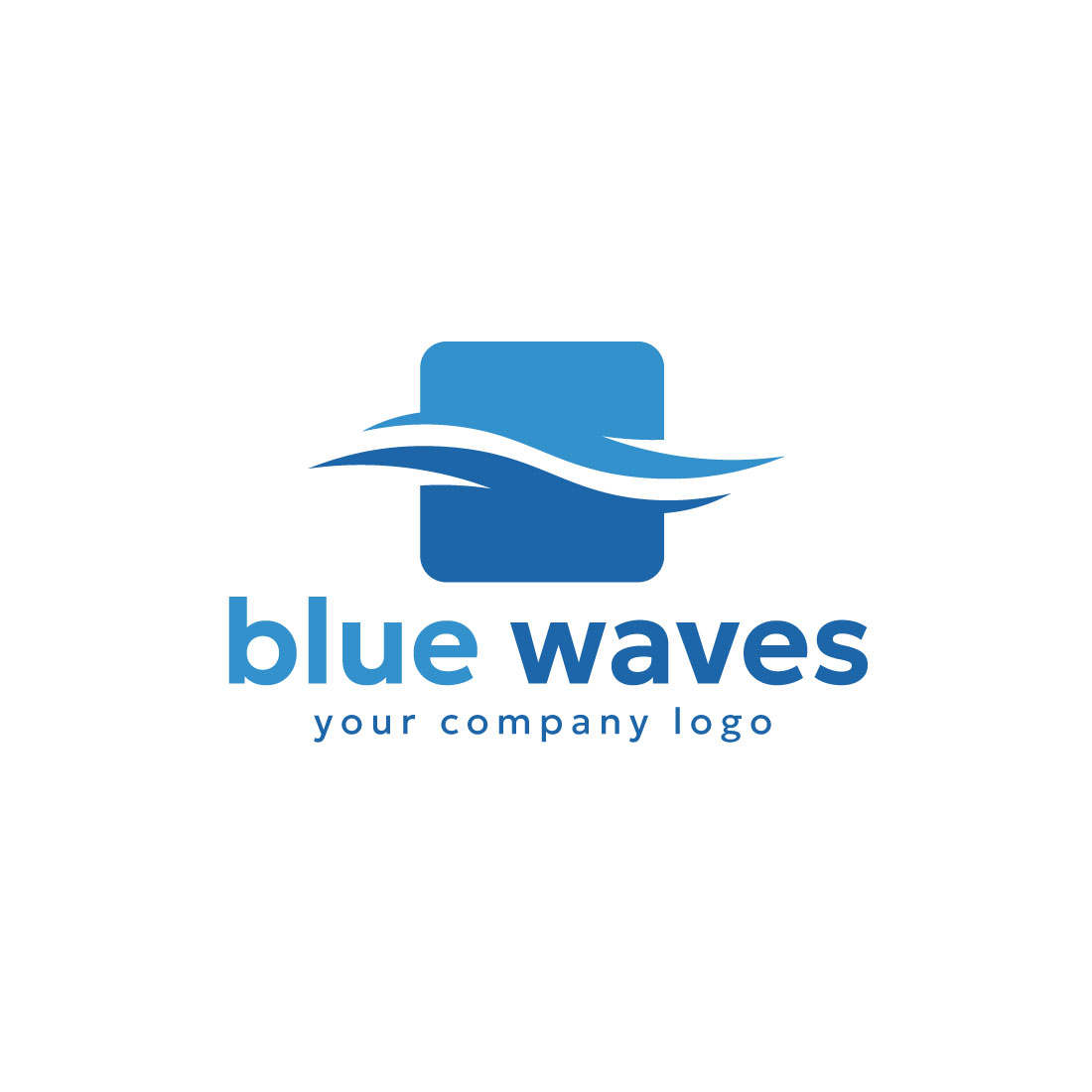 Professional Blue Waves Logo design preview image.