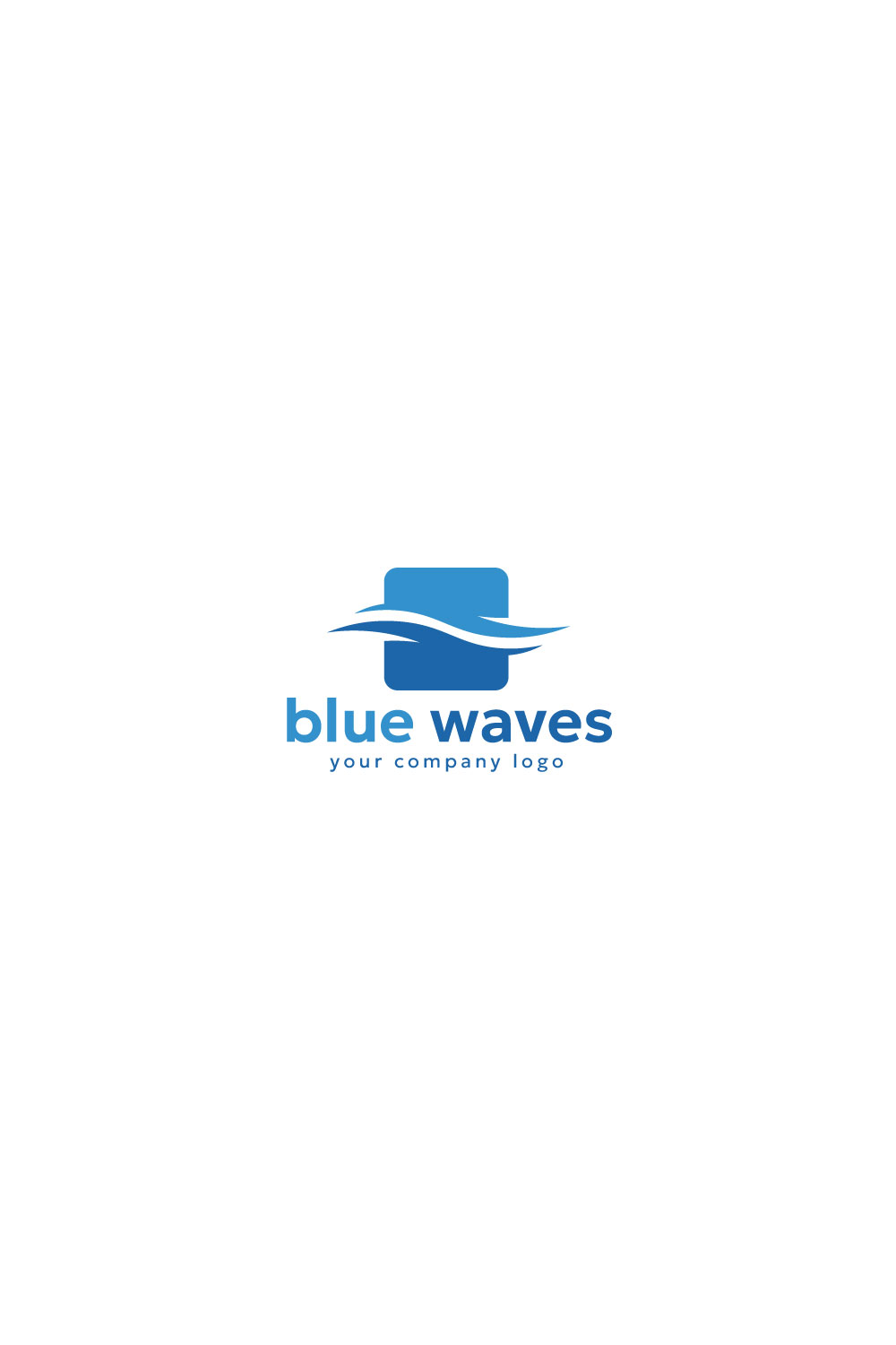 Professional Blue Waves Logo design pinterest preview image.