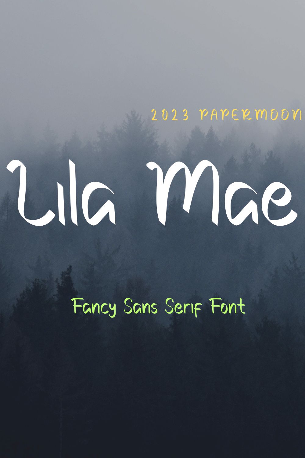 Lila Mae Fancy Sans Serif Font pinterest preview image.