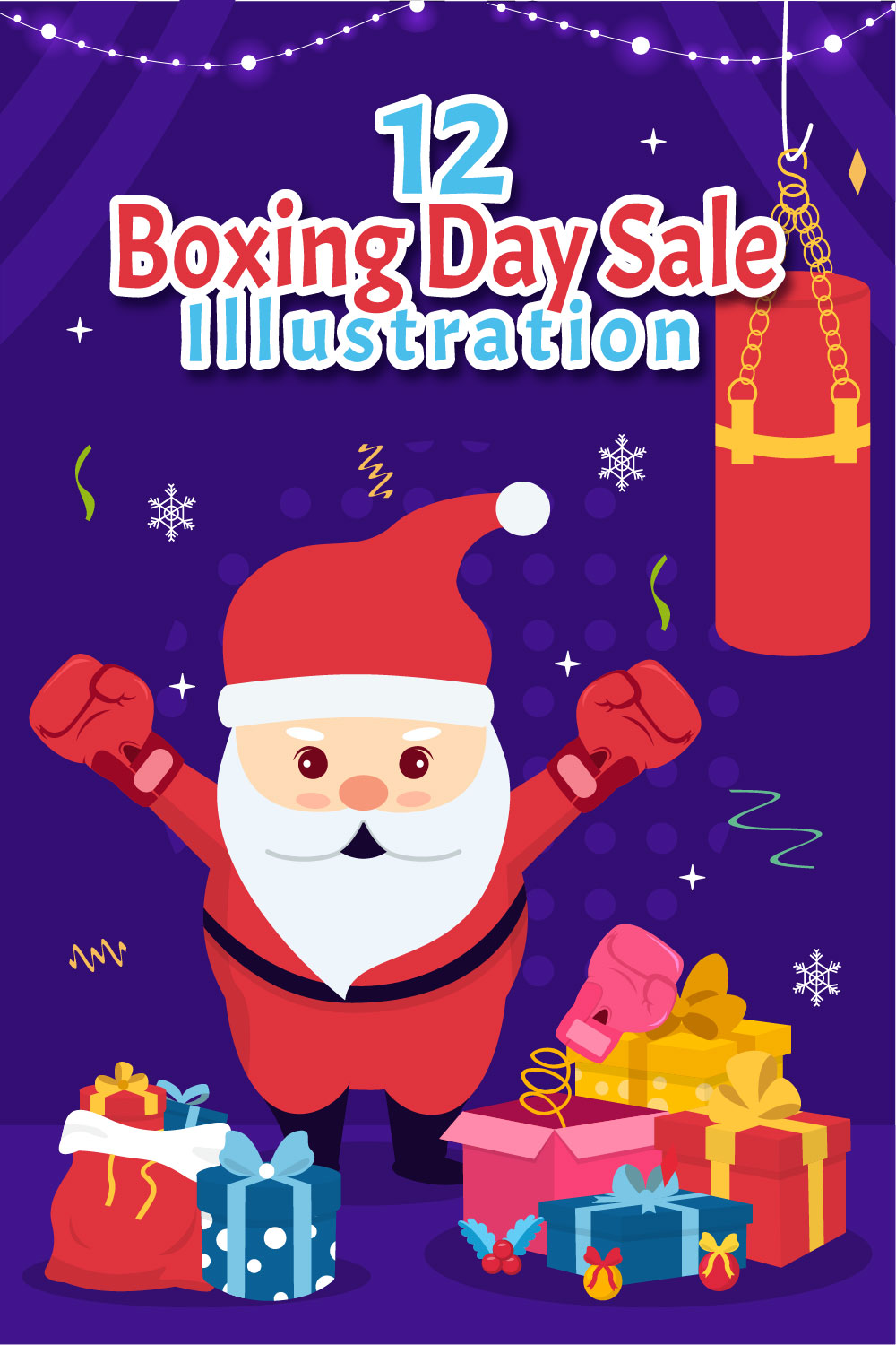 12 Boxing Day Sale Vector Illustration pinterest preview image.