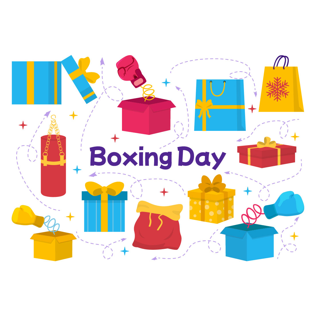 12 Boxing Day Sale Vector Illustration preview image.