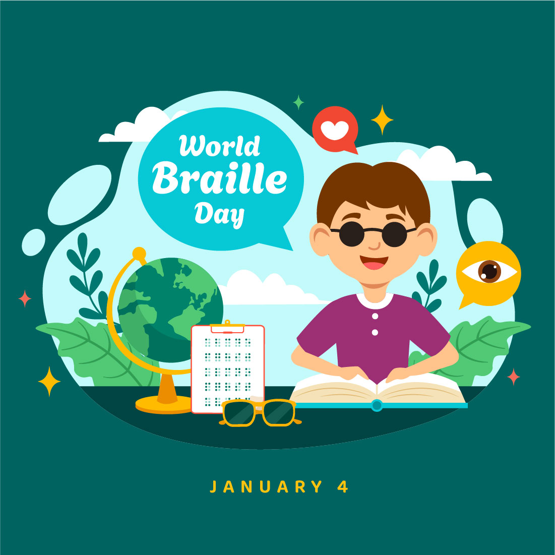 12 World Braille Day Illustration cover image.