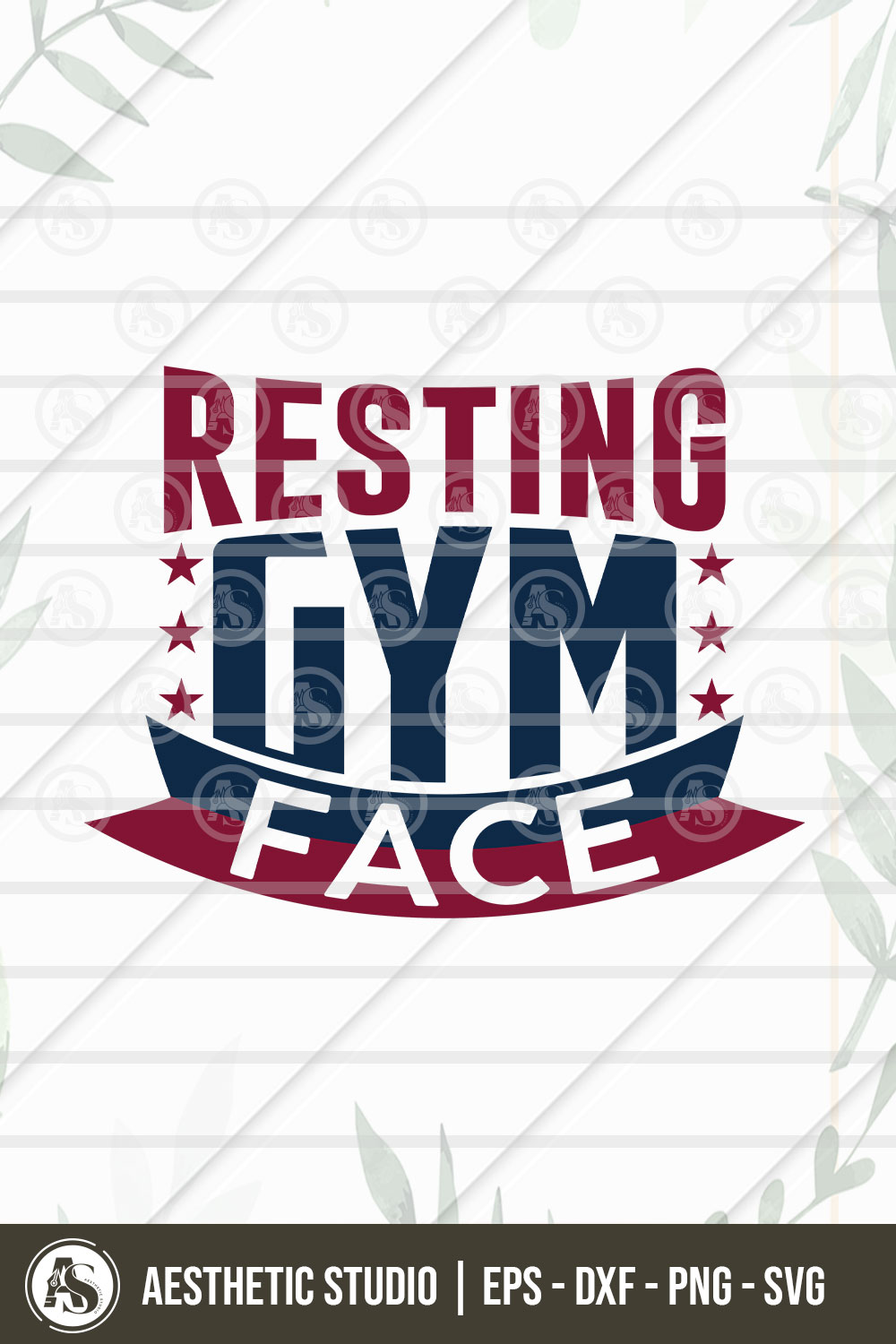 Gym Svg, Resting Gym Face Svg, Gym Cricut, Workout, Fitness, Gym Tshirt Svg, Gym Png Cut Files, Dxf, Svg, Eps pinterest preview image.