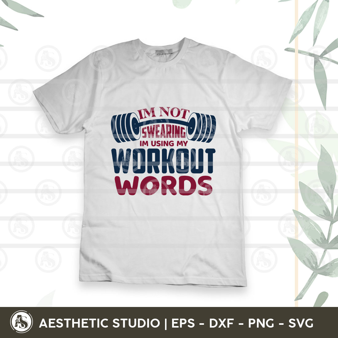 Gym Svg, I'm Not Swearing I'm Using My Workout Words, Gym Tshirt Svg, Gym Lover, Workout, Fitness, Weights, Gym Quotes, Gym Png Cut Files, Dxf, Svg, Eps, preview image.