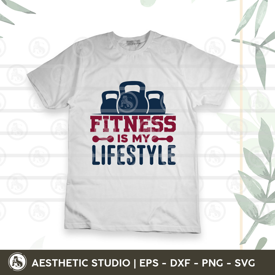 Gym Svg, Fitness Is My Lifestyle Svg, Gym Shirt, Gift For Gym Lover, Workout, Fitness, Weights, Gym Png Cut Files, Dxf, Eps, preview image.