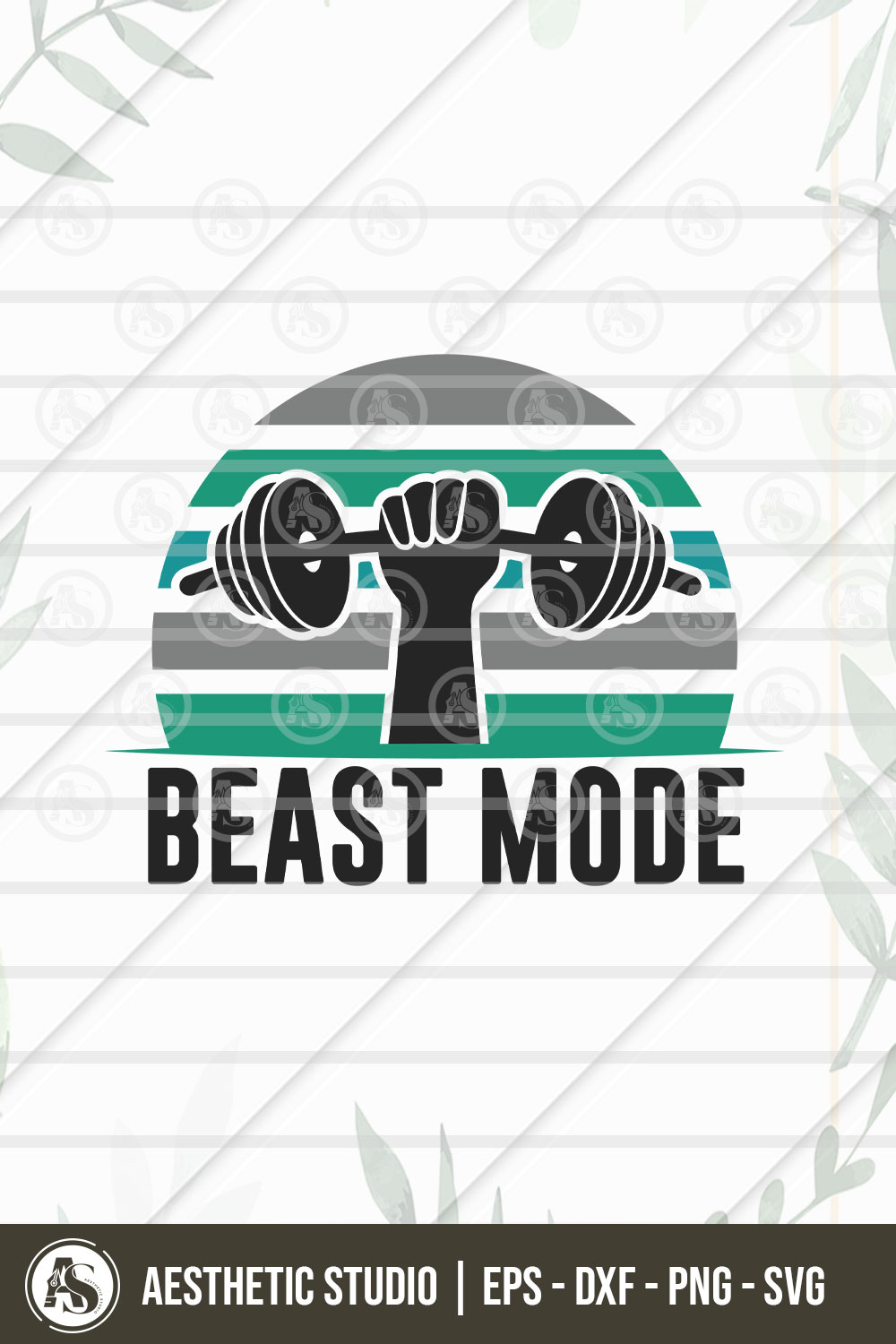 Gym Svg, Beast Mode Svg, Workout, Fitness, Weights, Gym Shirt Svg, Gift For Gym Lover, Gym Png Cut Files, Dxf, Svg, Eps pinterest preview image.