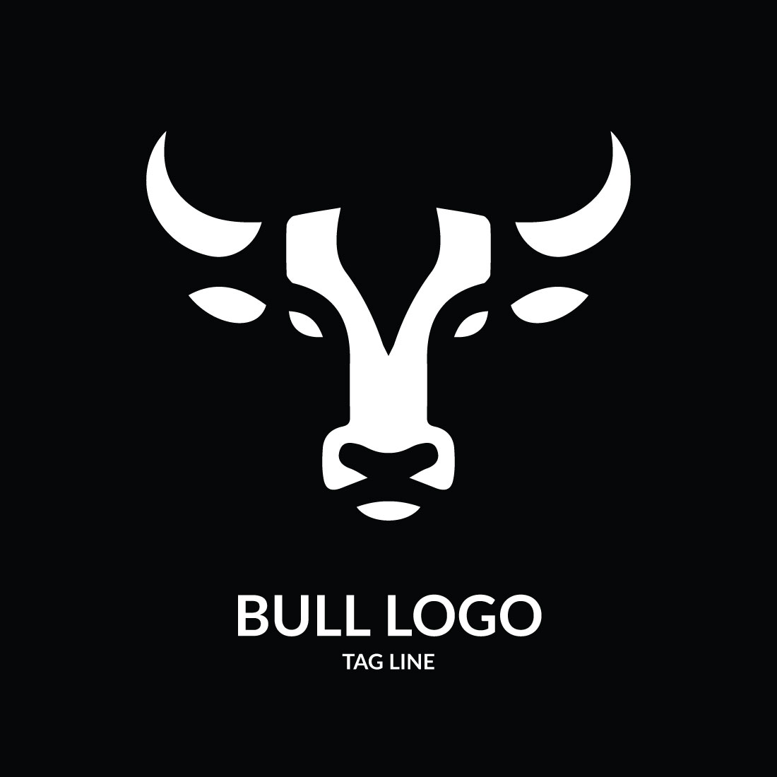 Bull Head Logo Template preview image.