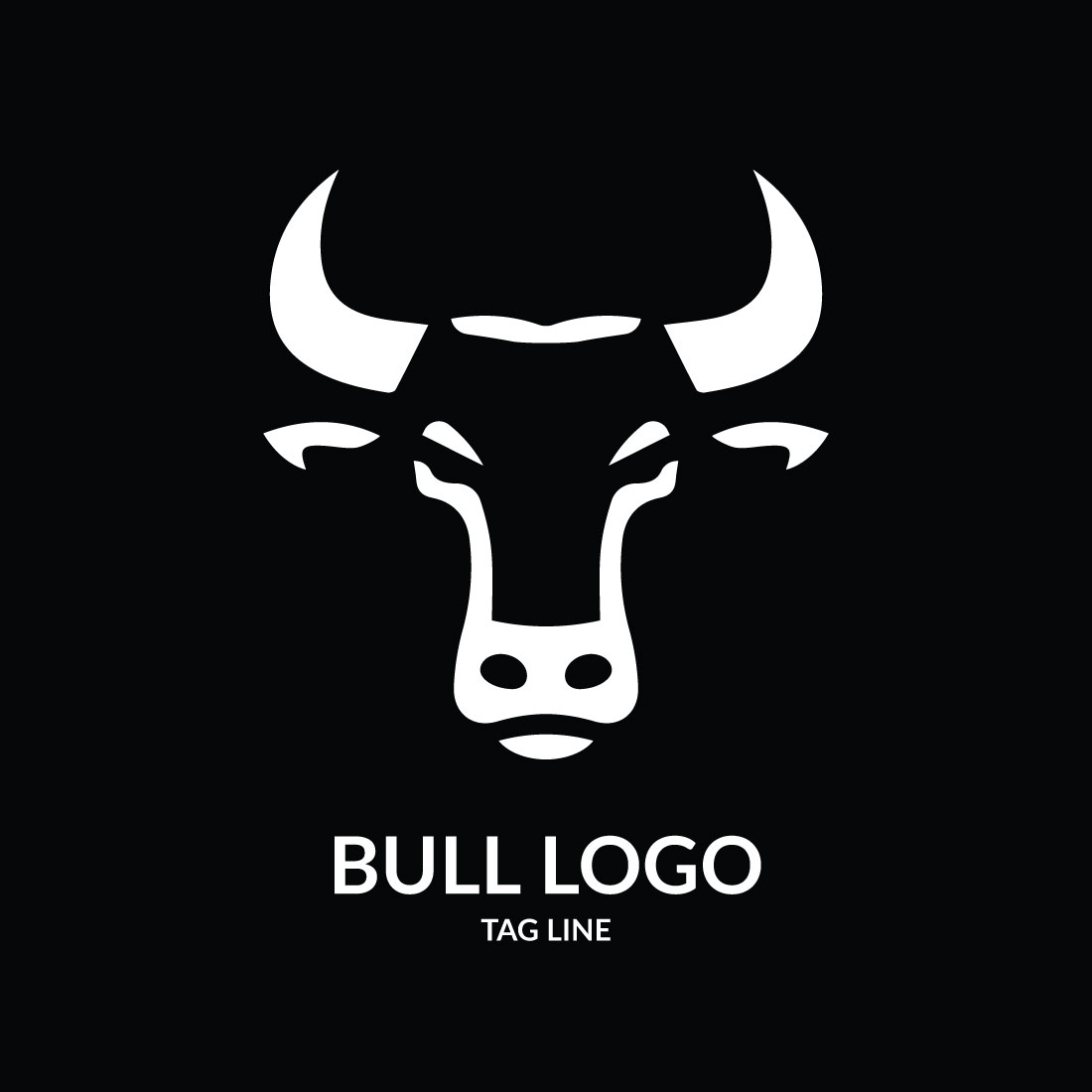Bull Head Logo Template preview image.