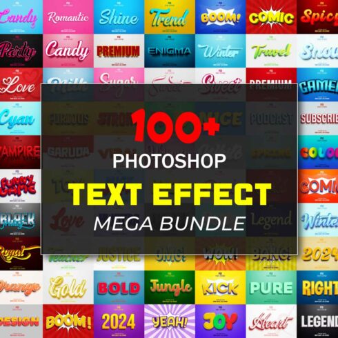 Photoshop Text Effect Mega Pack cover image.