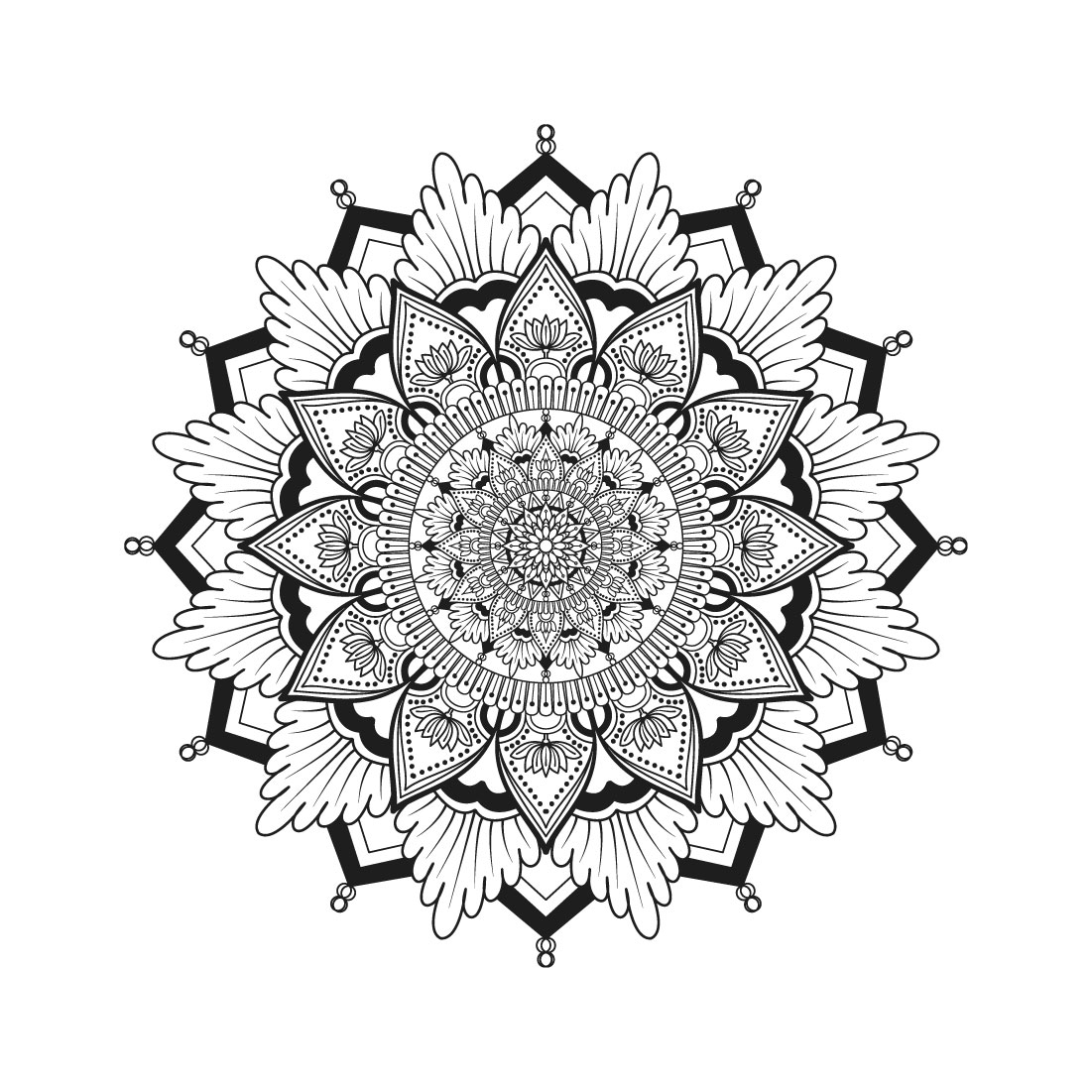 bundle of 10 attractive mandalas coloring book page 06 315