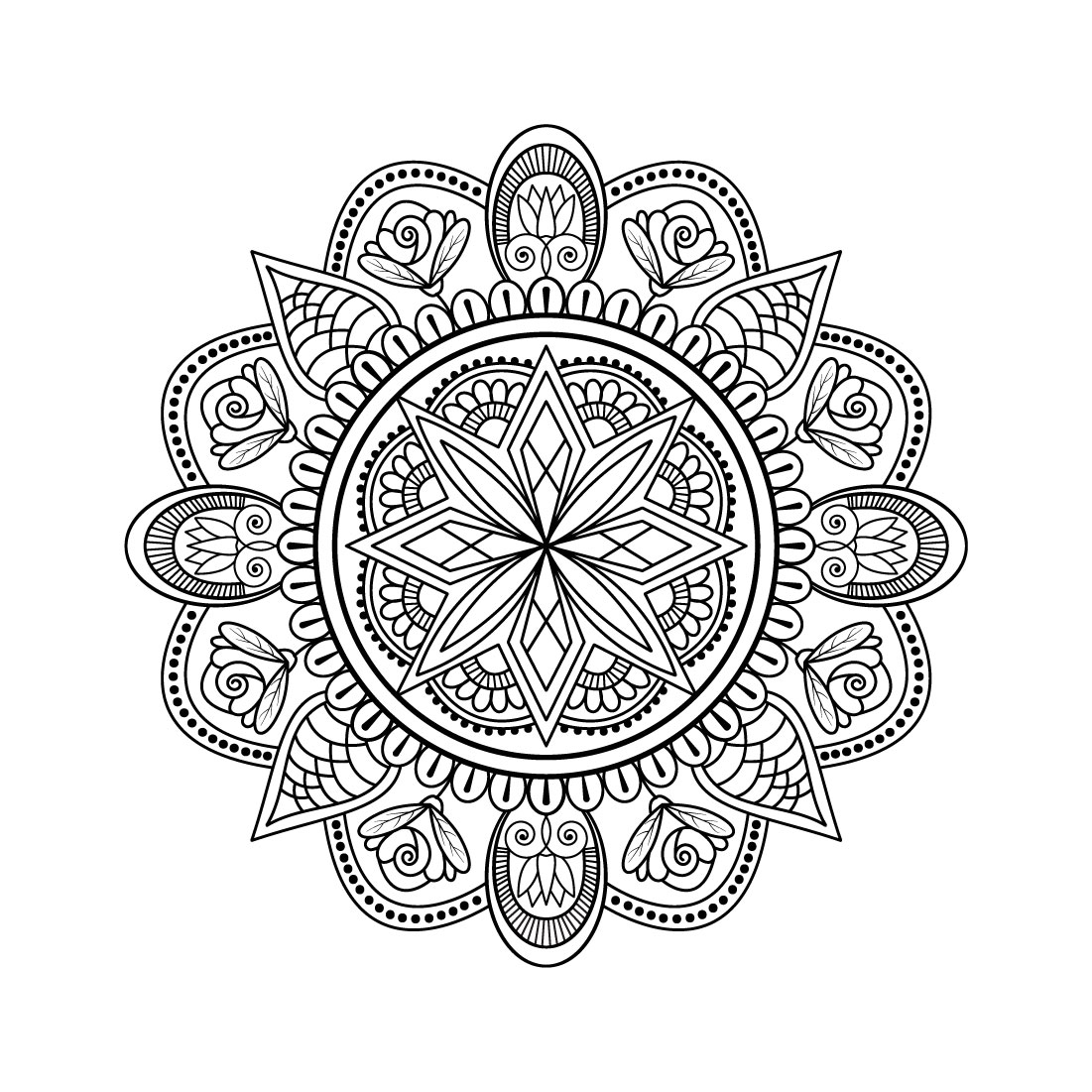 bundle of 10 attractive mandalas coloring book page 07 459