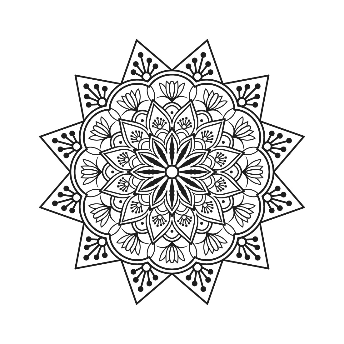 bundle of 10 creative mandalas coloring book page 06 699